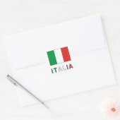 Italiaanse Vlag & Woord Vierkante Sticker (Envelop)