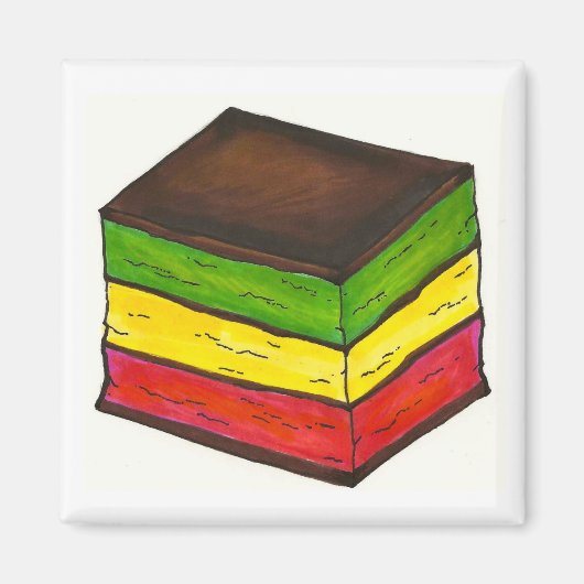 Italiaanse vlag zeven-laag regenboogkoekjes magneet (Voorkant)