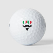 Italiaanse vlag zonnebril snor golfballen (Voorkant)