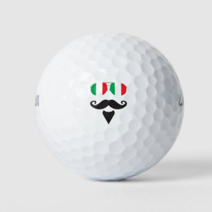 Italiaanse vlag zonnebril snor golfballen
