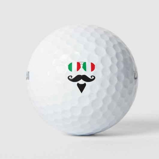 Italiaanse vlag zonnebril snor golfballen (Voorkant)