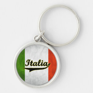 Italiaanse vlag Zwarte Sleutelhanger