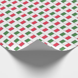 Italiaanse vlaggen herhalen op wit cadeaupapier