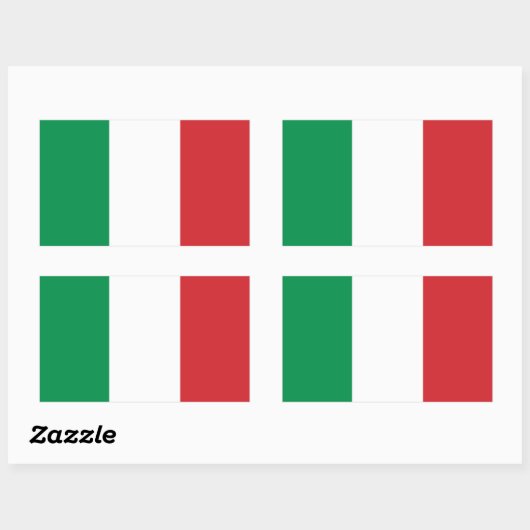 Italiaanse vlaggen rechthoekige sticker (Vel)
