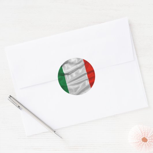 Italiaanse vlaggen ronde sticker (Envelop)