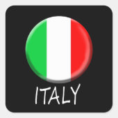 Italiaanse vlaggen vierkante sticker (Voorkant)