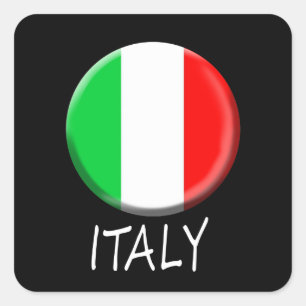 Italiaanse vlaggen vierkante sticker