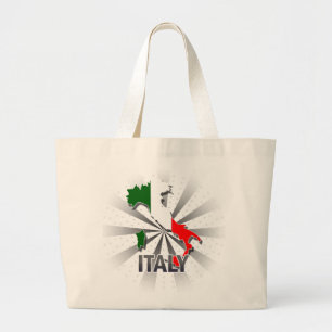 Italiaanse vlaggenkaart 2.0 grote tote bag