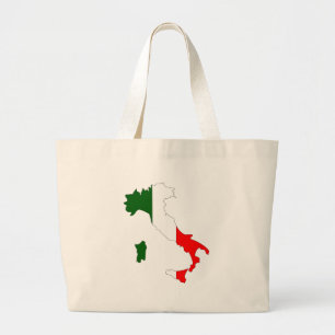 Italiaanse vlaggenkaart grote tote bag