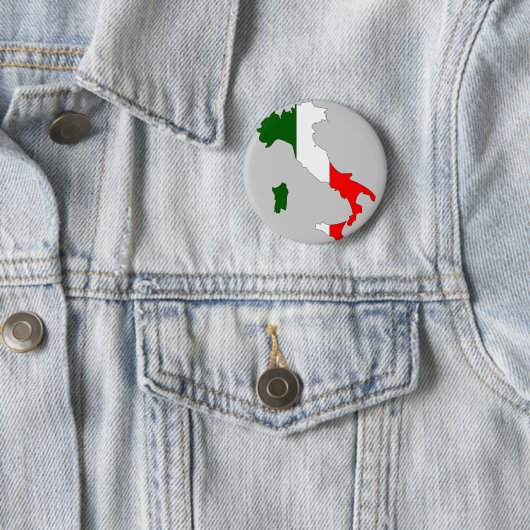 Italiaanse vlaggenkaart ronde button 5,7 cm (In situ)