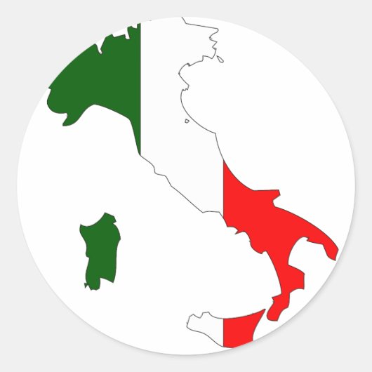 Italiaanse vlaggenkaart ronde sticker (Voorkant)
