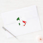 Italiaanse vlaggenkaart ronde sticker (Envelop)