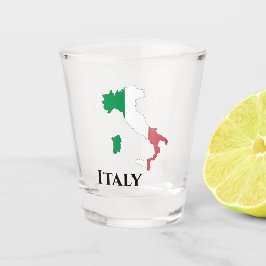 Italiaanse vlaggenkaart shot glas (Voorkant)