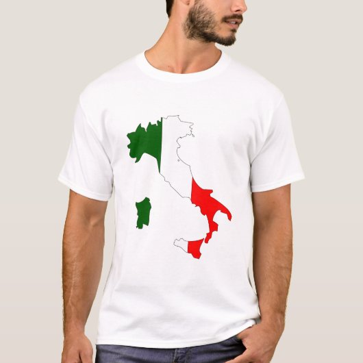 Italiaanse vlaggenkaart t-shirt (Voorkant)
