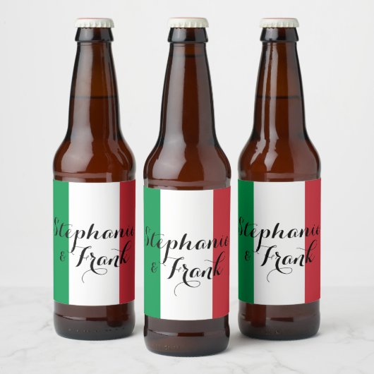 Italiaanse vlagkleuren bruiloft bier etiket (Flessen)