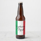 Italiaanse vlagkleuren bruiloft bier etiket (Voorkant)