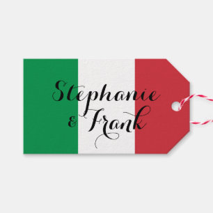 Italiaanse vlagkleuren bruiloft cadeaulabel