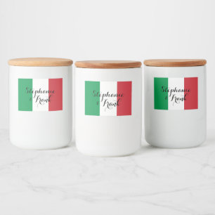 Italiaanse vlagkleuren bruiloft voedselcontainer etiket