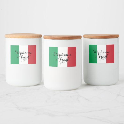 Italiaanse vlagkleuren bruiloft voedselcontainer etiket (Flessen)