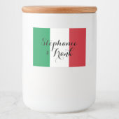 Italiaanse vlagkleuren bruiloft voedselcontainer etiket (Voorkant)