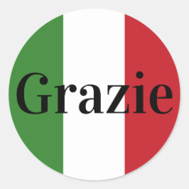Italiaanse vlagkleuren Italië Groen Wit Rood Grazi Ronde Sticker