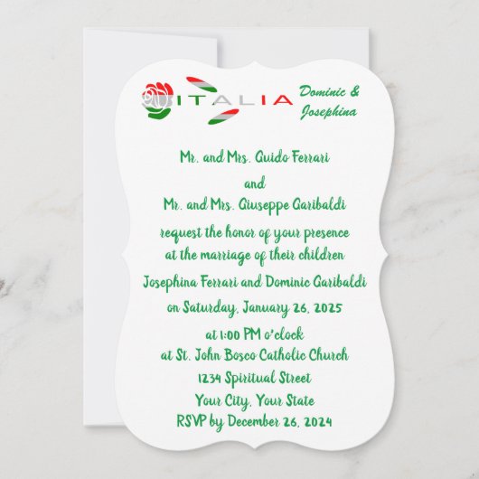 Italiaanse vlagroos Italia Kaart (Voorkant)