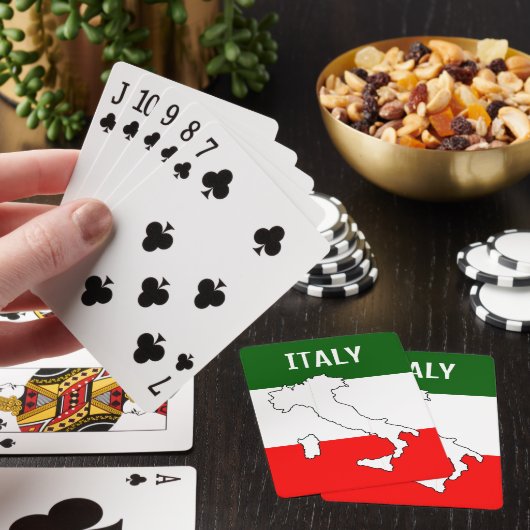 Italiaanse vlagspelkaarten pokerkaarten (Insitu)