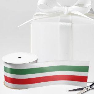 Italiaanse vlagstrepen op wit satijnen lint