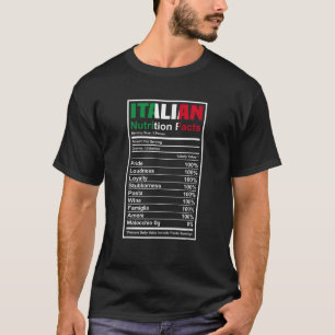 Italiaanse voeding Feiten Grappig Italiaans Italië T-shirt