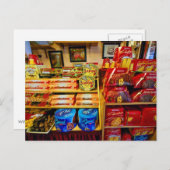 Italiaanse voedingsmiddelen en zoetjes op het brie briefkaart (Voorkant / Achterkant)