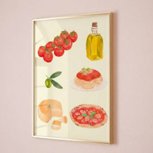 Italiaanse Voedsel Kunst Poster