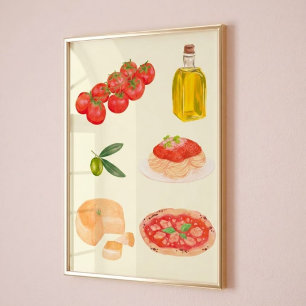 Italiaanse Voedsel Kunst Poster