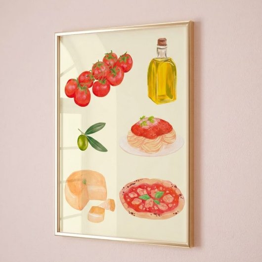 Italiaanse Voedsel Kunst Poster