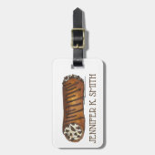 Italiaanse voedselbakkerij chocolade Chip Cannoli Bagagelabel (Voorkant verticaal)
