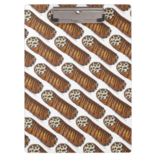 Italiaanse voedselbakkerij chocolade Chip Cannoli Klembord (Voorkant)