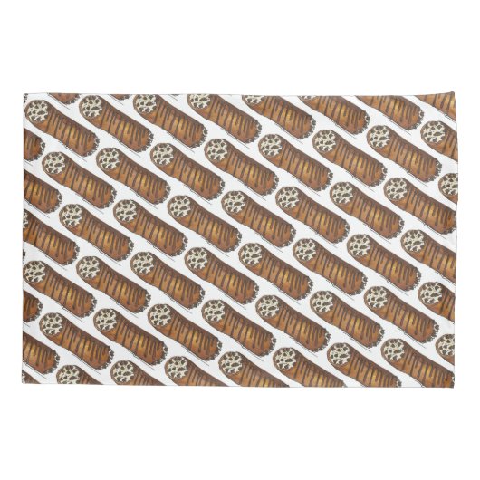 Italiaanse voedselbakkerij chocolade Chip Cannoli Kussensloop (Achterkant)