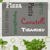 Italiaanse voedselgrijs theedoek (Gevouwen)