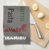 Italiaanse voedselgrijs theedoek (Quarter Fold)