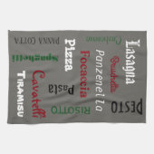 Italiaanse voedselgrijs theedoek (Horizontaal)