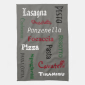 Italiaanse voedselgrijs theedoek (Verticaal)