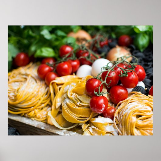 Italiaanse voedselpasta Tomato Basil Poster (Voorkant)