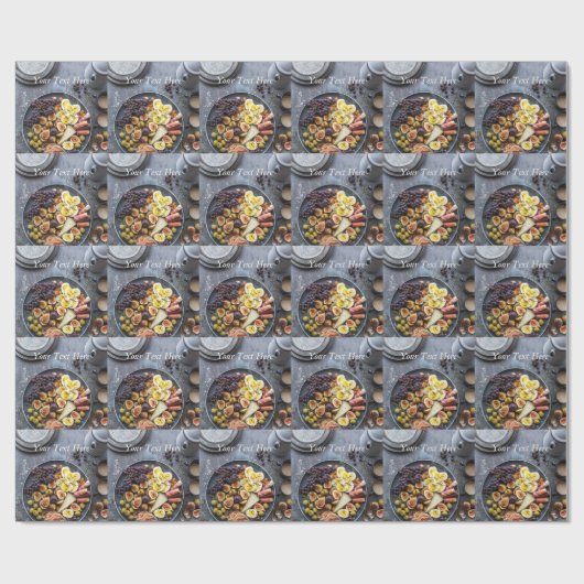 Italiaanse voedselselectie cadeaupapier (Vlak)