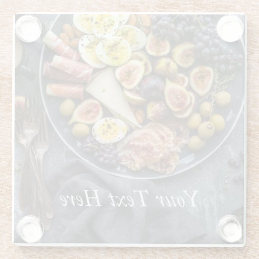 Italiaanse voedselselectie glazen onderzetter (Achterkant)