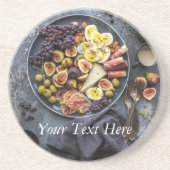 Italiaanse voedselselectie zandsteen onderzetter (Voorkant)