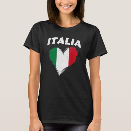 Italiaanse voetbalbond Italië Italiaanse hartslag  T-shirt (Voorkant)