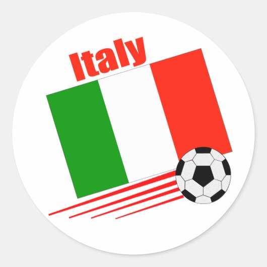 Italiaanse voetbalploeg ronde sticker (Voorkant)