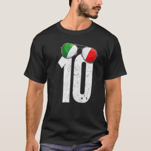 Italiaanse voetbalspeler nummer 10 Italiaanse vlag T-shirt