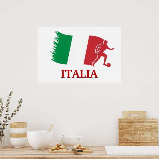 Italiaanse voetbalvlag poster (Keuken)