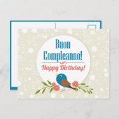 Italiaanse vogelkaart briefkaart (Voorkant / Achterkant)