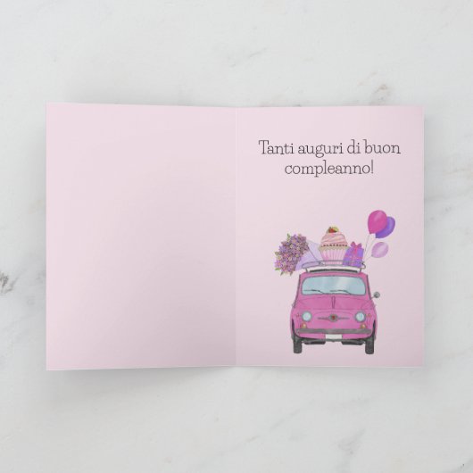 Italiaanse vogelretro Fiat 500 Kaart (Binnen)